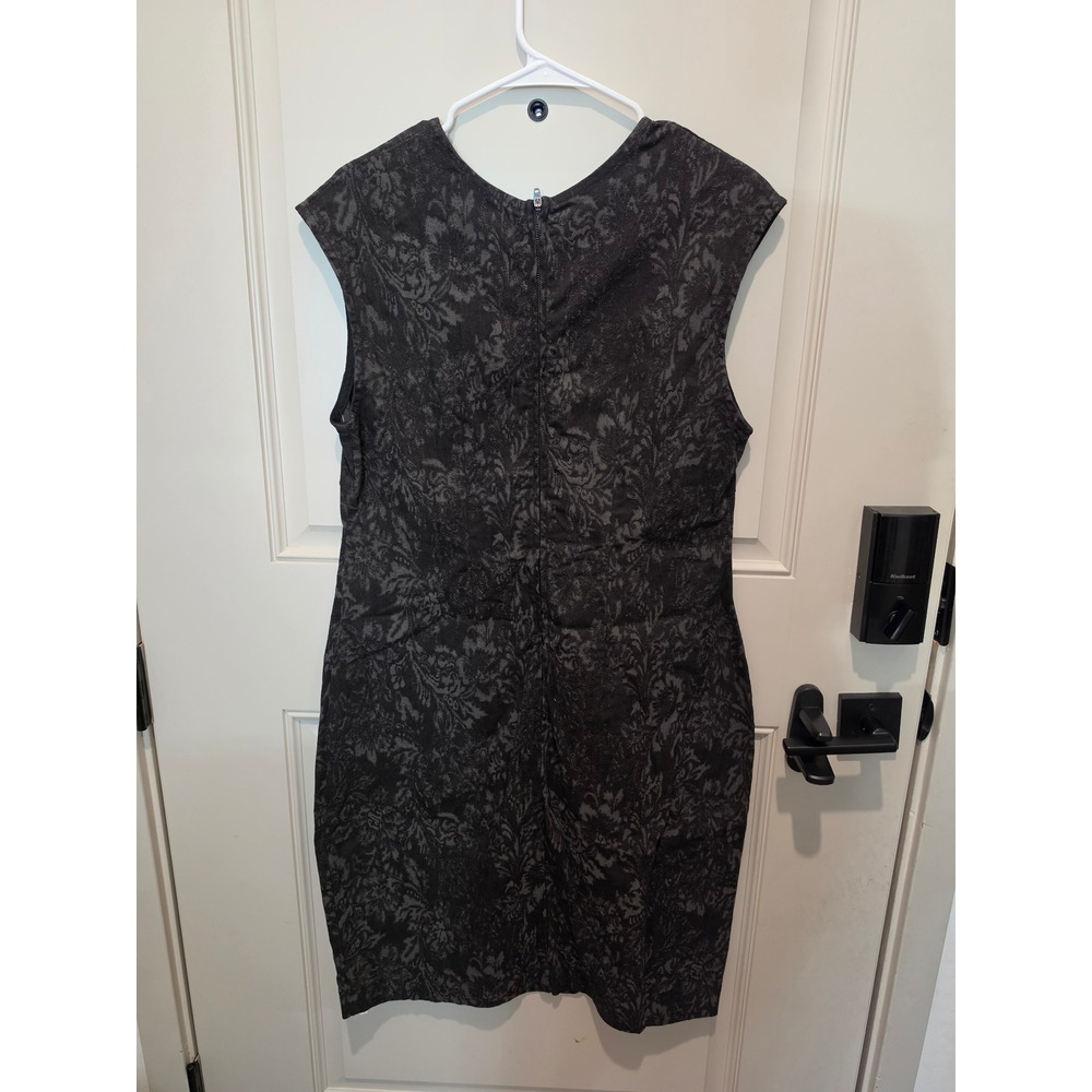 Prairie Underground Sheath Dress Womens XL Black Grey Jacquard Floral Sleeveless - Picture 4 of 5